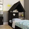 Mini Cama Infantil 1 Prateleira Casinha Preto