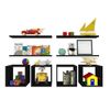 Conjunto 4 Nichos e 4 Prateleiras Kit Cubos Preto