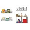 Conjunto com 1 Nicho e 3 Prateleira Trini Cinza Cristal