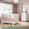 Conjunto Quarto de Bebê 100% MDF com Berço Mini Cama e Cômoda 4 Gavetas Life Branco