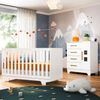 Quarto de Bebê 100% MDF com Berço Mini Cama Life e Cômoda Fly Branco