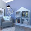 Conjunto com 4 Nichos com Prateleira Montana Cinza Cristal