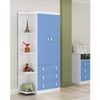Guarda Roupa de Bebê Arco-íris com Canto 2 Portas 3 Gavetas Azul