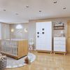 Quarto de Bebê Completo 100% MDF com Guarda Roupa 3 Portas, Cômoda e Berço Mini Cama Life Espresso Móveis Branco/Ypê