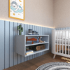 Nicho com Prateleira Quarto Infantil Cinza Cristal