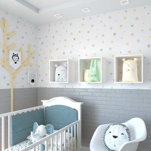 Conjunto 3 Nichos para Quarto Infantil Branco