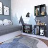 Conjunto 3 Nichos Prateleira para Quarto Infantil Preto