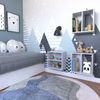 Conjunto 3 Nichos Prateleira para Quarto Infantil Cinza Cristal