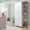 Guarda Roupa Infantil com Cantoneira 2 Portas 2 Gavetas Móveis Percasa Branco/Fresno