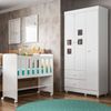 Quarto de Bebê 100% MDF com Mini Berço E Roupeiro Life 3 Portas Branco
