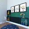 Conjunto com 1 Mesa Dobrável 80cm e 3 Nichos Preto