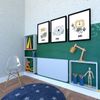 Conjunto com 1 Mesa Dobrável 80cm e 3 Nichos Cinza Cristal