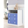 Cômoda de Bebê 3 Gavetas 1 Nicho Arco-íris Branco/Azul