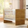 Berço com Suporte Mosquiteiro 100% MDF Life Branco/Madeirado Ypê