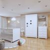 Quarto de Bebê 100% MDF Berço Minicama com Colchão, Cômoda e Guarda Roupa 3 Portas Life Branco