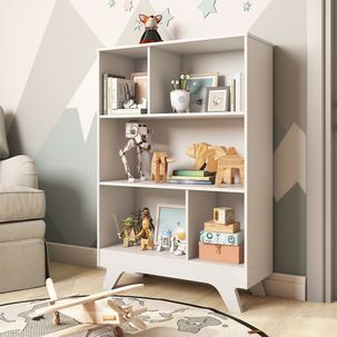 Estante Retro em MDF 5 Nichos Branco