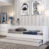 Bicama Infantil com Encosto Wood Branco Acetinado