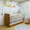 Berço Mini Cama 100% MDF com Colchão Life Branco/Madeirado Ypê