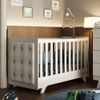 Berço Mini Cama com Capitône Retrô 100% MDF Branco/Corino Branco