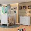 Quarto de Bebê com Cômoda 1 Porta e Berço Mini Cama 100% MDF Ciranda Branco Brilho