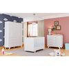 Quarto de Bebê Completo com Guarda Roupa Cômoda e Berço 100% MDF Kakau Retrô Espresso Móveis Branco Brilho