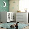 Quarto de Bebê com Berço Americano 3 em 1 e Cômoda 1 Porta 3 Gavetas Ben Branco Brilho