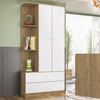 Guarda Roupa Infantil 2 Portas 2 Gavetas Amarelinha Rústico/Branco