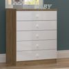 Cômoda Infantil 5 Gavetas Faz De Conta Espresso Móveis Rústico/Branco
