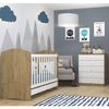 Quarto de Bebê Completo com Berço Mini Cama e Cômoda Lápis de Cor Espresso Móveis Branco/Rústico