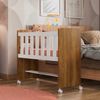 Mini Berço 100% MDF com Colchão Léo Yescasa Ipê/Branco