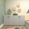 Armário Duplo Baixo Infantil Corp Branco/Cinza
