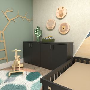 Armário Duplo Baixo Infantil Corp Preto