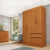 Guarda Roupa Infantil 4 Portas 2 Gavetas 108cm Oregon Cinamomo/Cinamomo