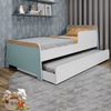 Bicama Infantil Com Protecao Lateral Lorenza Branco/Verde Bellagio