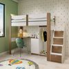Cama Infantil 1 Escrivaninha 5 Portas Stella Yescasa Branco Amadeirado/Montana