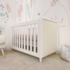 Berço Mini Cama Estofado em MDF Tudor Branco