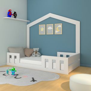 Cama Montessori com Casinha Play Branco