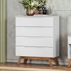 Cômoda Solteiro Retrô 4 Gavetas Alpi Branco