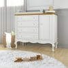 Cômoda Infantil Versailles 4 Gavetas 1 Porta Mel/Branco