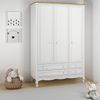 Guarda Roupa Infantil 3 Portas 4 Gavetas Versailles Branco/Mel