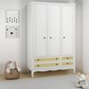 Guarda Roupa Infantil 3 Portas 4 Gavetas Versailles Plus Branco