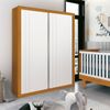 Guarda Roupa Infantil 2 Portas 3 Gavetas Prince Branco Fosco/Savana
