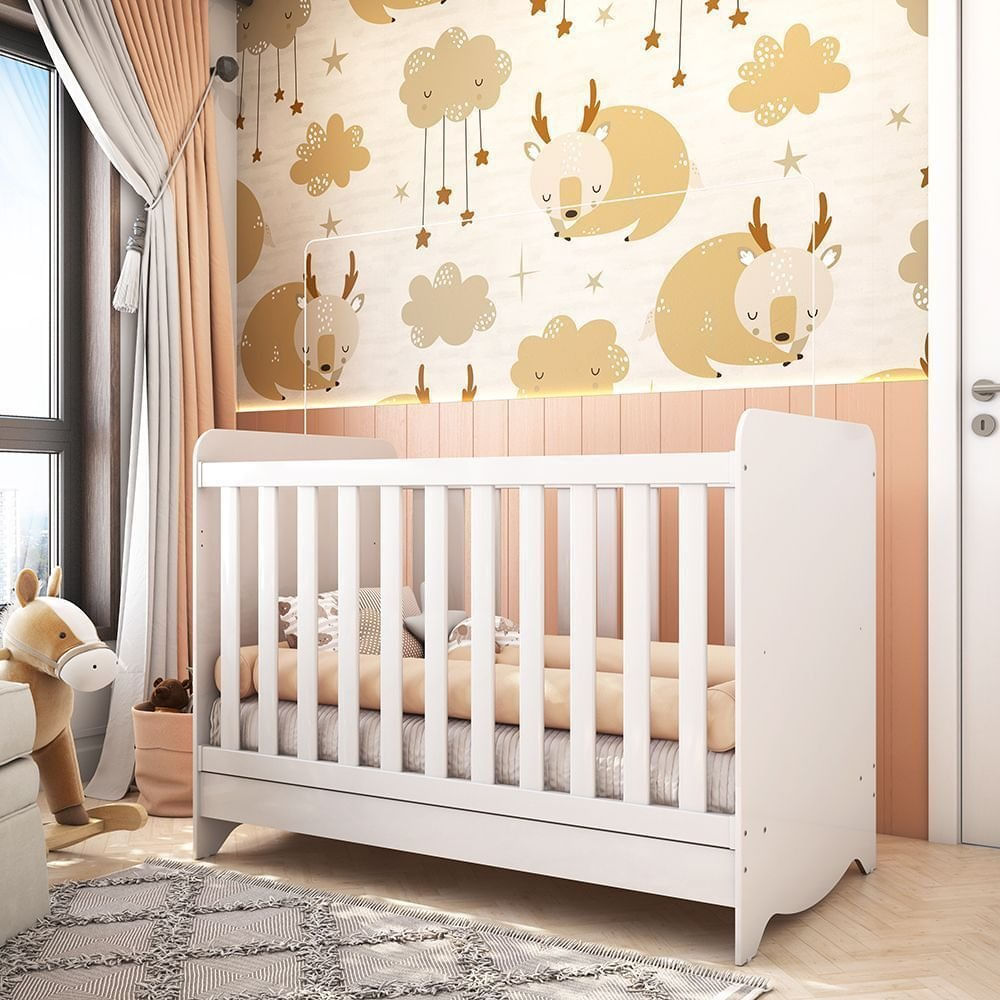 Berço Mini Cama Americano 3 Em 1 Ben Móveis Peroba Branco