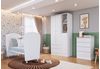 Quarto de Bebê Completo com 1 Berço 1 Cômoda 1 Guarda Roupa Arco-Íris Branco