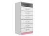 Cômoda Rack para Quarto Infantil 6 Gavetas 1 Nicho Maxi Branco/Rosa
