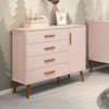 Cômoda Sapateira Infantil 4 Gavetas 1 Porta Isis Rosa
