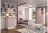 Quarto Infantil Completo Docinho com Guarda-Roupa, Cômoda, Mini Cama e Nicho Espresso Móveis Branco/Rosa