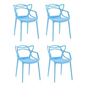 Conjunto 4 Cadeiras Infantil Polipropileno Allegra Azul