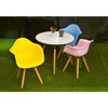 Conjunto 6 Cadeiras Infantil Base Madeira com Braço Eiffel Amarelo