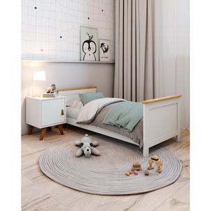 Cama Infantil de Madeira Maciça Nest Branco/Carvalho